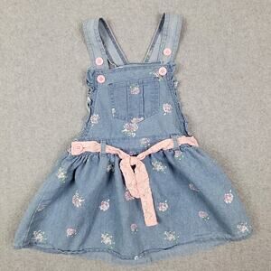 My Destiny Size 3T Overall Dress Denim Floral